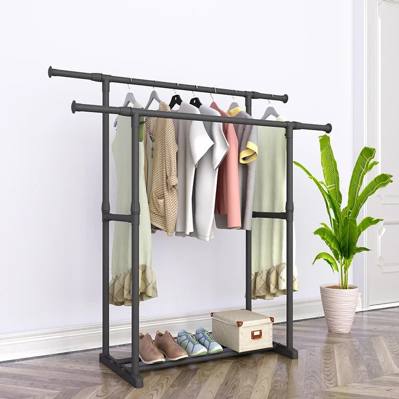 Industrial Shoe & Coat Rack with Wheels – Multi-Purpose Storage Organizer