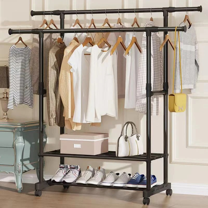 Industrial Shoe & Coat Rack with Wheels – Multi-Purpose Storage Organizer