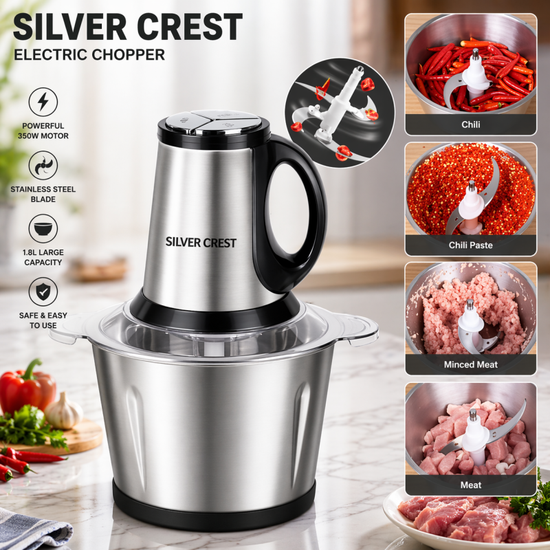 Meat Grinder Chopper 3L,Electric Stainless Steel Meat Chopper, High-quality Household Grinder Chopper Blender