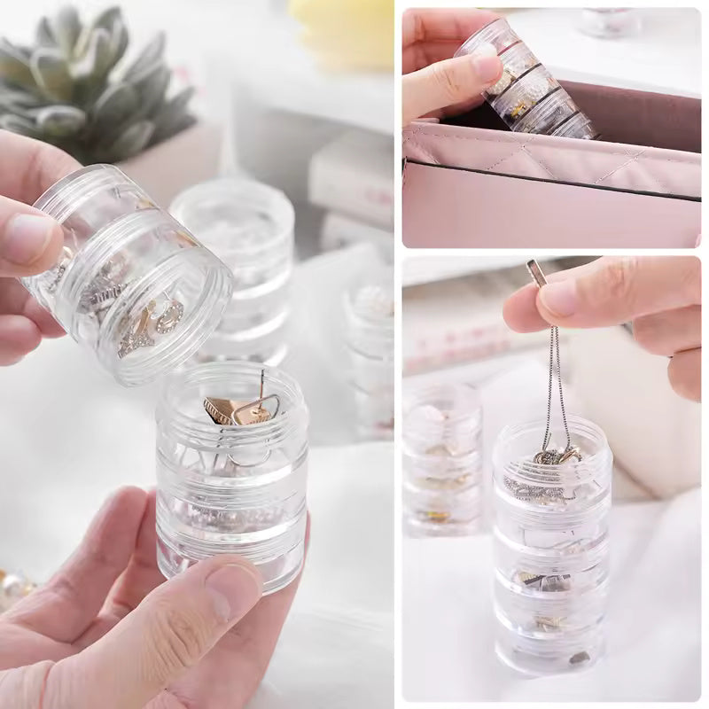 5 Layers mini Stackable Round Jewelry Organizer