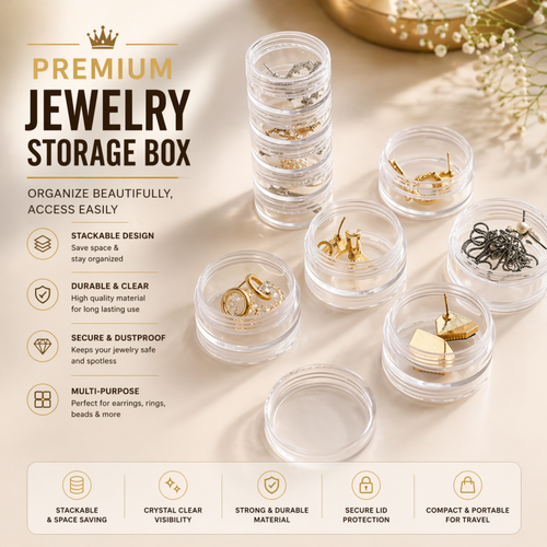 5 Layers mini Stackable Round Jewelry Organizer