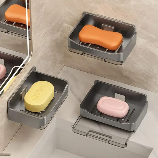 Wall Mounted Soap Holder With Drain Tray