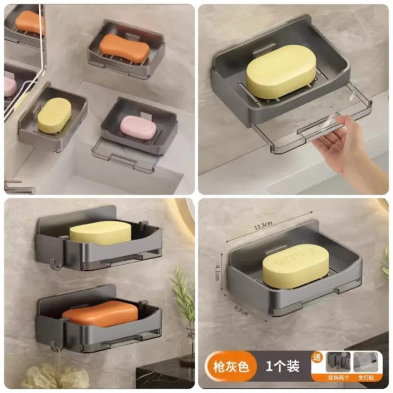 Wall Mounted Soap Holder With Drain Tray