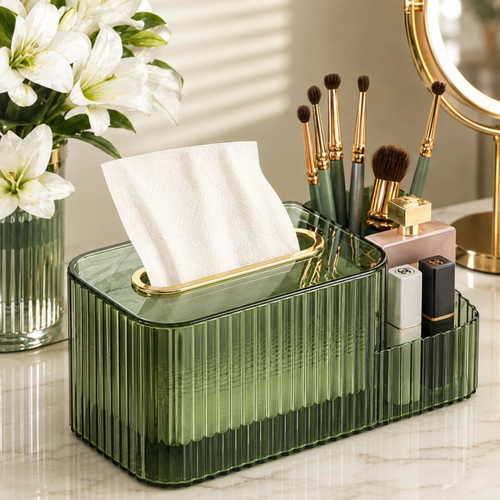 Multifunctional 2 in 1 Acrylic Tissue Box with Holder