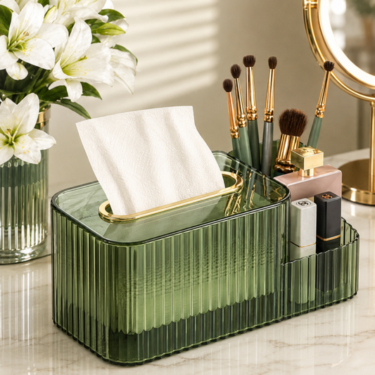 Multifunctional 2 in 1 Acrylic Tissue Box with Holder