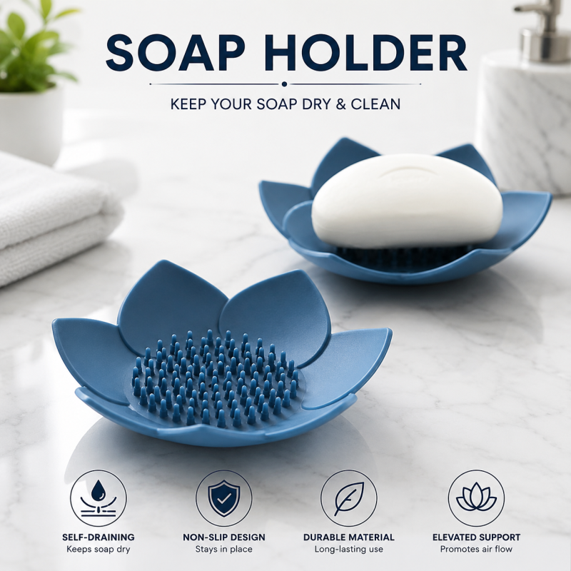 Silicone Lotus Soap Holder – Self-Draining Soap Dish