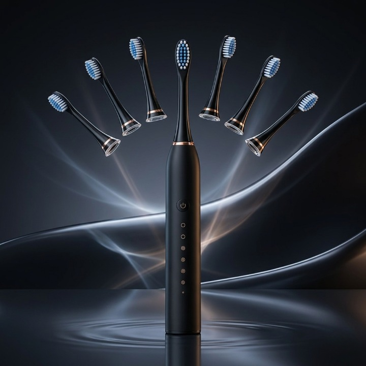 SonicSmile Pro™ Electric Toothbrush | Waterproof Rechargeable Toothbrush with 4 Brush Heads
